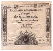 Assignat de 15 Sols