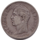 5 Francs CHARLES X, 2e TYPE (avers)
