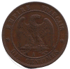 Dix Centimes NAPOLEON III, Tête nue (revers)