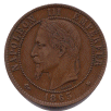 Dix Centimes NAPOLEON III, Tête laurée (avers)